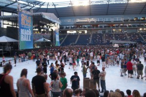 A view of the main stage at 96.5 The Buzz Beachball 2011.