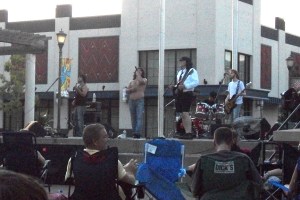 KC/DC performing live at the Zona Rosa Town Square on 7/14/12.