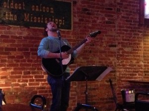 Colby Walter belts out some solo tunes at The First Ward House in St. Joseph, MO.