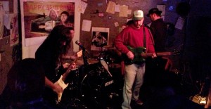 Cupcake challenges the limits of what is normal at the Cafe Acoustic, 4/13/13. Left to right: Shardie, Jeff Jensen, Marc Darnell and Kiley Bodenhamer.