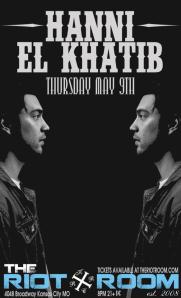Hanni El Khatib poster for The Riot Room in Kansas City, MO 5/9/13.