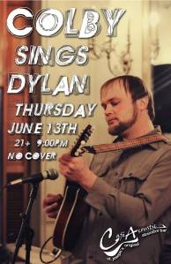 Colby Walter sings Dylan poster