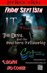 It and The Devil and the Southern Fellowship and Fires of Eden Friday the 13th poster.