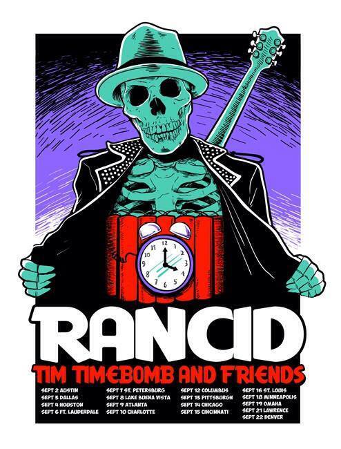 Rancid and Tim Timebomb 2013 tour poster.