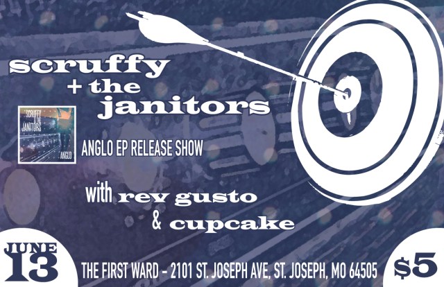 Scruffy & The Janitors, Rev Gusto and Cupcake First Ward poster