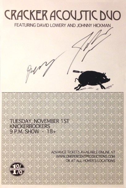 Cracker Acoustic Duo show poster from Knickerbockers in Lincoln, NE on 11/1/05