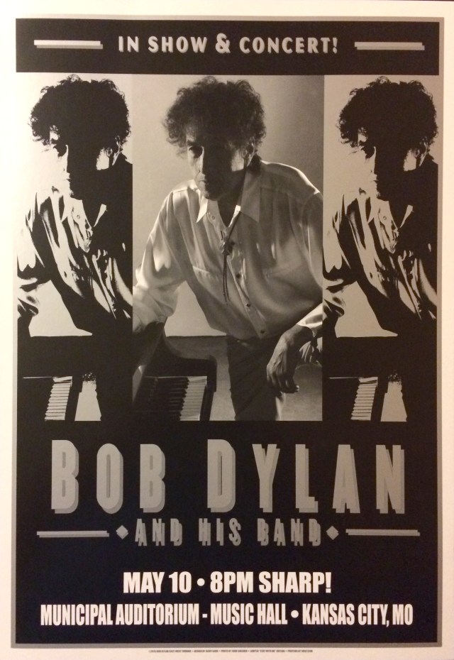 Bob Dylan poster for the 5/10/15 show in Kansas City, MIssouri.