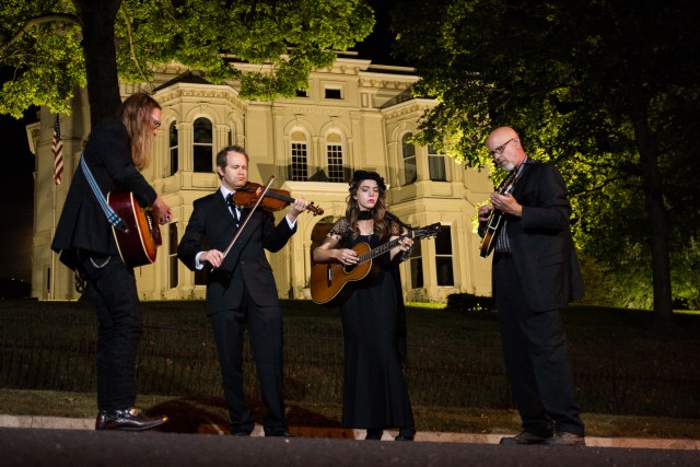 Under The Big Oak Tree at the Wyeth-Tootle Mansion in St. Joseph, MO during the photo shoot for their Tuning Fork Magazine cover.