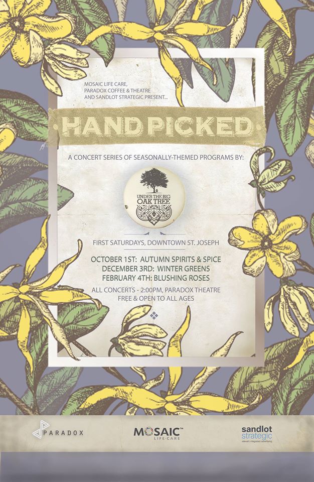 Under The Big Oak Tree's "Handpicked" concert poster